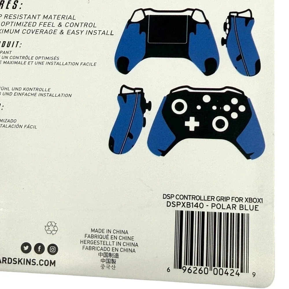 2 Pack Lizard Skins DSP Controller‎ Grip Xbox One Polar Blue 0.5mm NEW